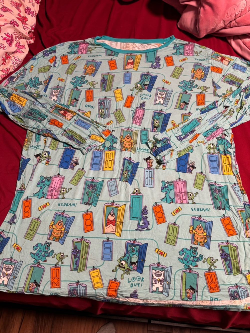 Monsters, Inc. Door Print Little sleepies Pajama top and bottom set
